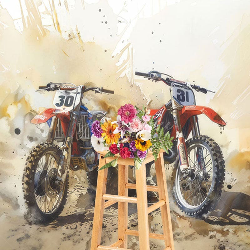 Aperturee - Aperturee Abstract Dirt Sand Motorcycle Sports Photo Backdrop