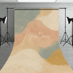 Aperturee - Aperturee Abstract Earth Tone Sweep Backdrop Minimalist Modern Art Party Decor Soft Textured Neutral Background