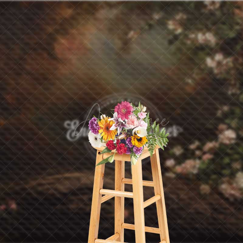 Aperturee - Aperturee Abstract Fine Art Photography Backdrop Moody Textured with Floral Elements Dark and Romantic Studio Prop