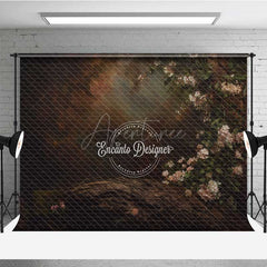 Aperturee - Aperturee Abstract Fine Art Photography Backdrop Moody Textured with Floral Elements Dark and Romantic Studio Prop