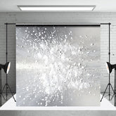 Aperturee Aperturee Abstract Fine Art Photography Backdrop Silver and White Paint Splatter Modern Textured Studio Photo Prop