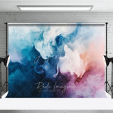 Aperturee - Aperturee Abstract Fluid Blue and Pink Swirl Photography Backdrop Ethereal Painterly Art for Creative Photo Shoots