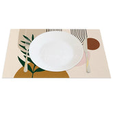 Aperturee - Aperturee Abstract Foliage Wall Art Vector Set of 4 Placemats