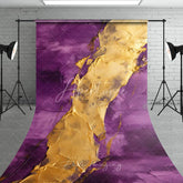 Aperturee - Aperturee Abstract Gold and Rich Purple Textured Art Sweep Backdrop Elegant Modern Artistic Photo Studio Background