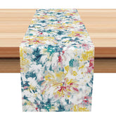 Aperturee - Aperturee Abstract Graffiti Style Table Runner with Floral Elements for Artistic Urban and Modern Dining Decor