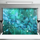 Aperturee - Aperturee Abstract Green Stars Fine Art Photography Backdrop