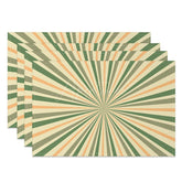 Aperturee - Aperturee Abstract Green Yellow Sun Rays Set Of 4 Placemats