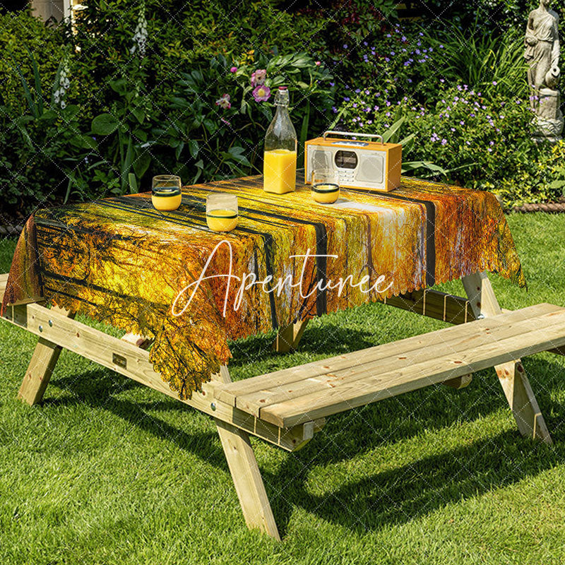 Aperturee - Aperturee Abstract Horizontal Line Pattern Tone Tablecloth