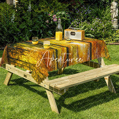 Aperturee - Aperturee Abstract Horizontal Line Pattern Tone Tablecloth