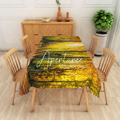 Aperturee - Aperturee Abstract Horizontal Line Pattern Tone Tablecloth