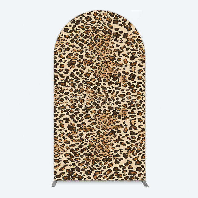 Aperturee - Aperturee Abstract Leopard Print Happy Birthday Arch Backdrop
