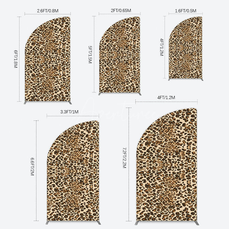 Aperturee - Aperturee Abstract Leopard Print Happy Birthday Half Moon Arch Backdrop