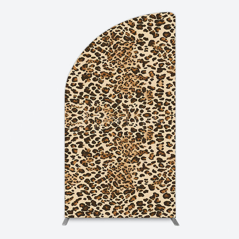 Aperturee - Aperturee Abstract Leopard Print Happy Birthday Half Moon Arch Backdrop
