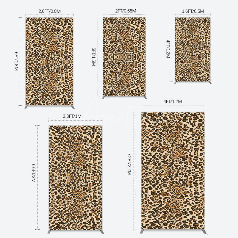 Aperturee - Aperturee Abstract Leopard Print Happy Birthday Rectangle Backdrop