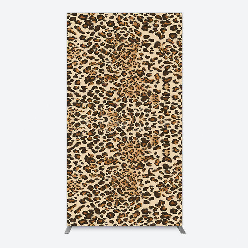 Aperturee - Aperturee Abstract Leopard Print Happy Birthday Rectangle Backdrop