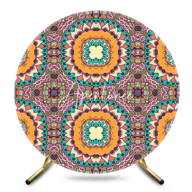 Aperturee - Aperturee Abstract Mandala Floral Round Ethiopian Backdrop