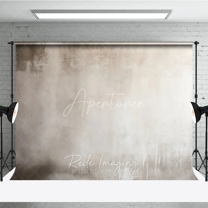 Aperturee - Aperturee Abstract Neutral Beige and Grey Texture Photography Backdrop Minimalist Portrait Studio Decor