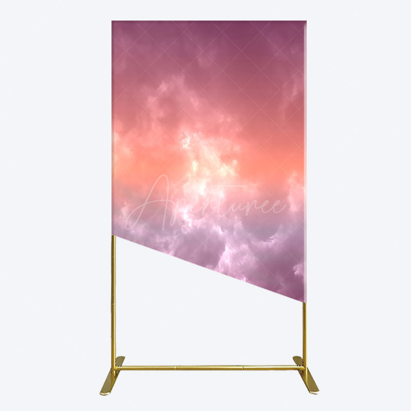 Aperturee - Aperturee Abstract Orange Red White Clouds Scene Rectangle Backdrop