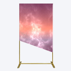 Aperturee - Aperturee Abstract Orange Red White Clouds Scene Rectangle Backdrop