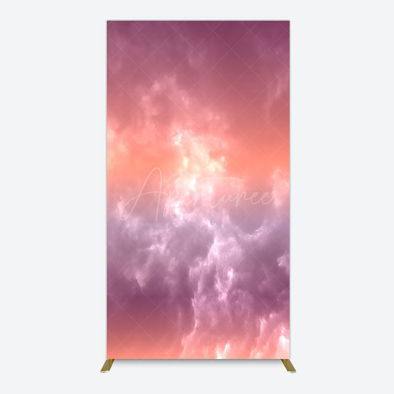 Aperturee - Aperturee Abstract Orange Red White Clouds Scene Rectangle Backdrop