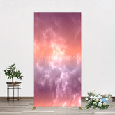 Aperturee - Aperturee Abstract Orange Red White Clouds Scene Rectangle Backdrop