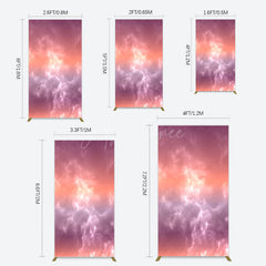 Aperturee - Aperturee Abstract Orange Red White Clouds Scene Rectangle Backdrop