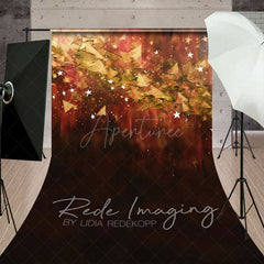 Aperturee - Aperturee Abstract Orange Stars Fine Art Sweep Photo Backdrop