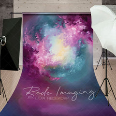 Aperturee - Aperturee Abstract Painterly Purple Blue Magical Swirl Backdrop