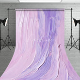 Aperturee - Aperturee Abstract Pastel Purple and Pink Oil Paint Sweep Backdrop Elegant Artistic Texture for Photo Studio