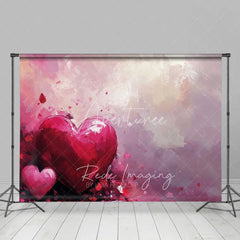 Aperturee - Aperturee Abstract Pink Painted Heart Backdrop Romantic Valentine Wedding Portrait Photography Background