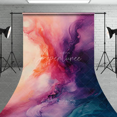 Aperturee - Aperturee Abstract Pink Purple Orange Teal Fluid Sweep Backdrop Artistic Gradient for Creative Portrait Photography