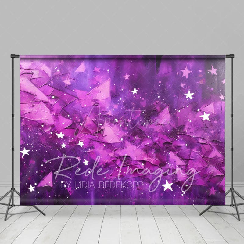 Aperturee - Aperturee Abstract Pink Stars Fine Art Photography Backdrop