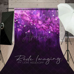 Aperturee - Aperturee Abstract Pink Stars Fine Art Sweep Photo Backdrop