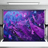 Aperturee - Aperturee Abstract Purple and Blue Geometric Photography Backdrop Artistic Modern Party Decor