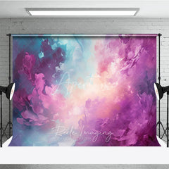 Aperturee - Aperturee Abstract Purple and Blue Oil Painting Photography Backdrop Artistic Textured Portrait Background