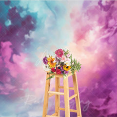 Aperturee - Aperturee Abstract Purple and Blue Oil Painting Photography Backdrop Artistic Textured Portrait Background