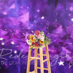 Aperturee - Aperturee Abstract Purple Stars Fine Art Photography Backdrop