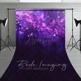 Aperturee - Aperturee Abstract Purple Stars Fine Art Sweep Photo Backdrop