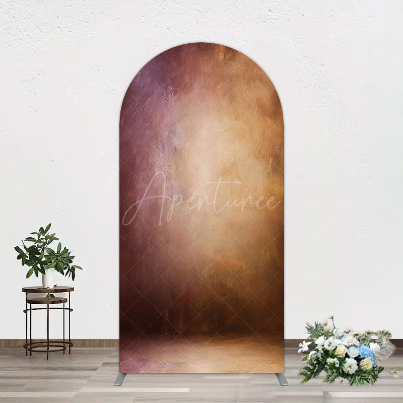Aperturee - Aperturee Abstract Red Gold Mixed Pattern Birthday Arch Backdrop