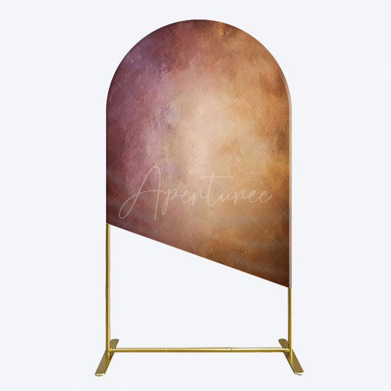 Aperturee - Aperturee Abstract Red Gold Mixed Pattern Birthday Arch Backdrop