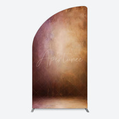 Aperturee - Aperturee Abstract Red Gold Mixed Pattern Birthday Half Moon Arch Backdrop