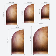 Aperturee - Aperturee Abstract Red Gold Mixed Pattern Birthday Half Moon Arch Backdrop