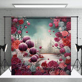 Aperturee - Aperturee Abstract Red Pink Rose Bud Photography Backdrop