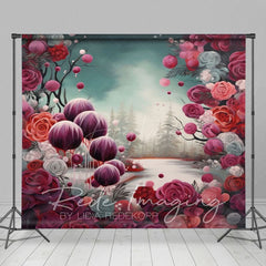 Aperturee - Aperturee Abstract Red Pink Rose Bud Photography Backdrop