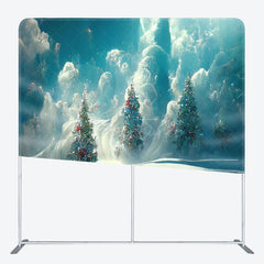 Aperturee - Aperturee Abstract Sky Trees Christmas Tension Fabric Backdrop
