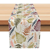 Aperturee - Aperturee Abstract Spring Table Runner with Messy Line Art Leaves for Modern and Minimalist Kitchen Dining Decor