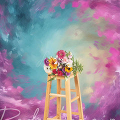 Aperturee - Aperturee Abstract Swirl Purple Blue Yellow Painterly Backdrop