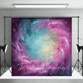 Aperturee - Aperturee Abstract Swirl Purple Blue Yellow Painterly Backdrop