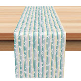 Aperturee - Aperturee Abstract Table Runner with Bamboo Floral and Stripe Pattern for Modern Zen Style Kitchen Dining Decor