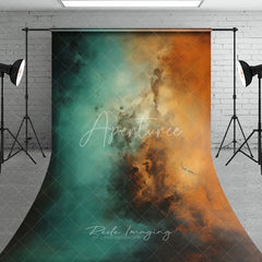 Aperturee - Aperturee Abstract Teal and Orange Smoke Sweep Backdrop Artistic Portrait Photography Background